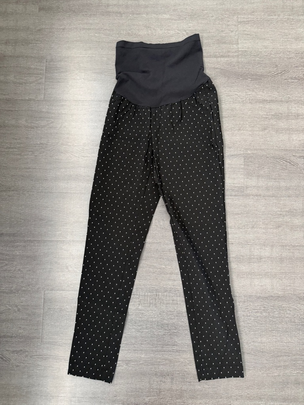 Motherhood Maternity Black Polka Dot Maternity Pull-On Pants
